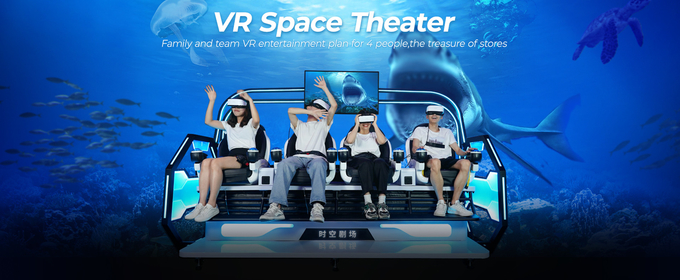 2.5kw Virtual Reality Roller Coaster Simulator 4 Seat 9D VR Cinema Space Theater 0