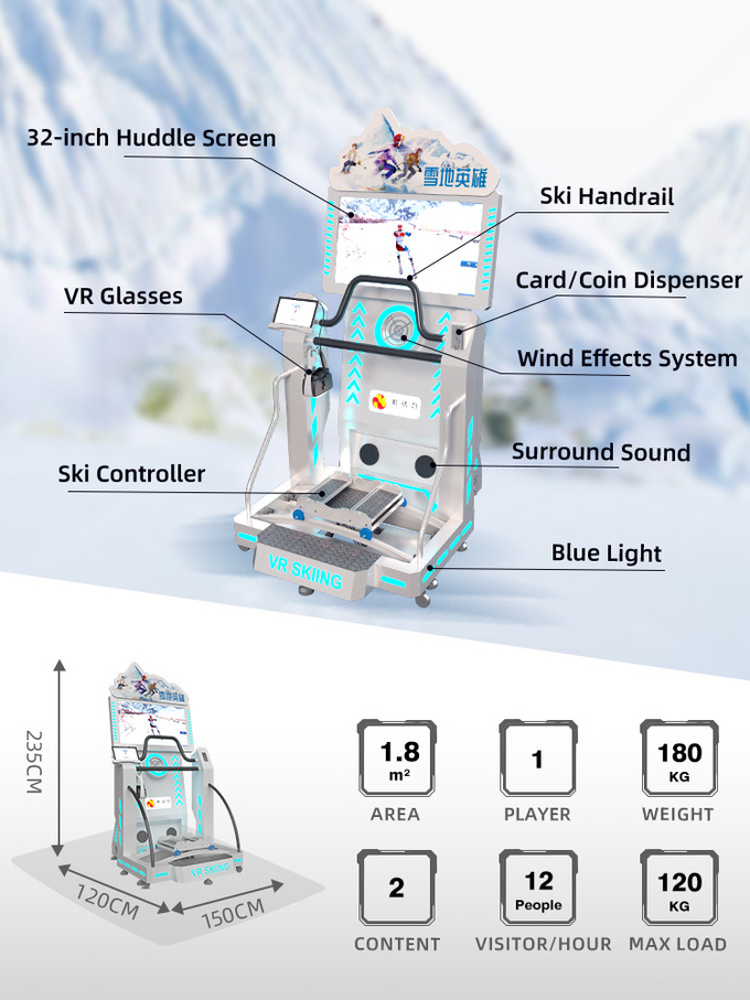 Indoor Ski Simulator Snowboard Simulator 9d Virtual Reality Vr Simulator Mesin Peralatan Taman Hiburan 1
