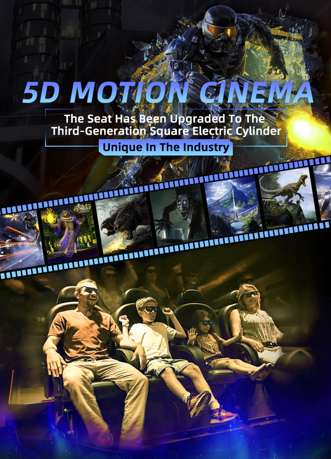 Kursi Simulator Bioskop 7d 4d 5d dengan 6 Dof Platform Listrik 0